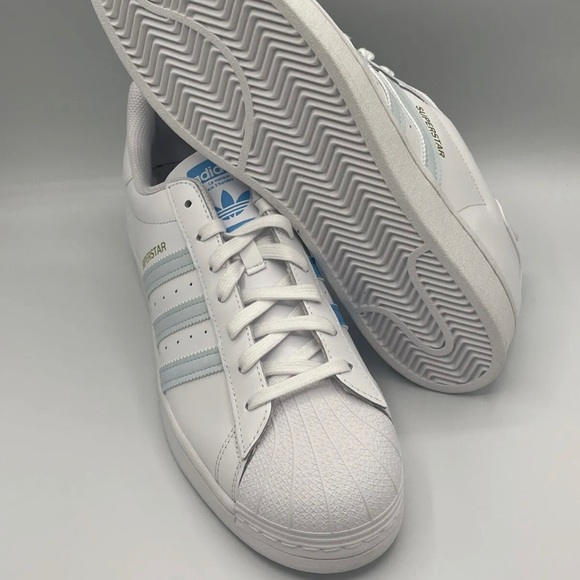 Adidas Superstar UNC Blue Mens Shoes White Sneaker - Picture 8 of 8